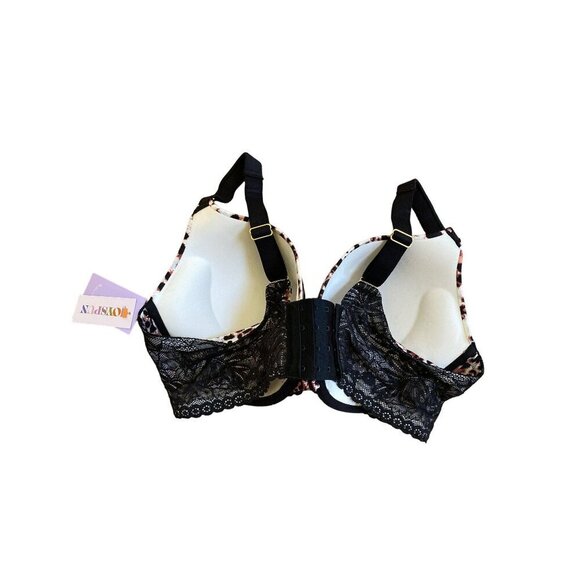 Leopard Plus Size Plunge Push Up Bra 46DDD=46F - Picture 4 of 6